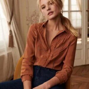 Sezane Celia Blouse in Caramel
